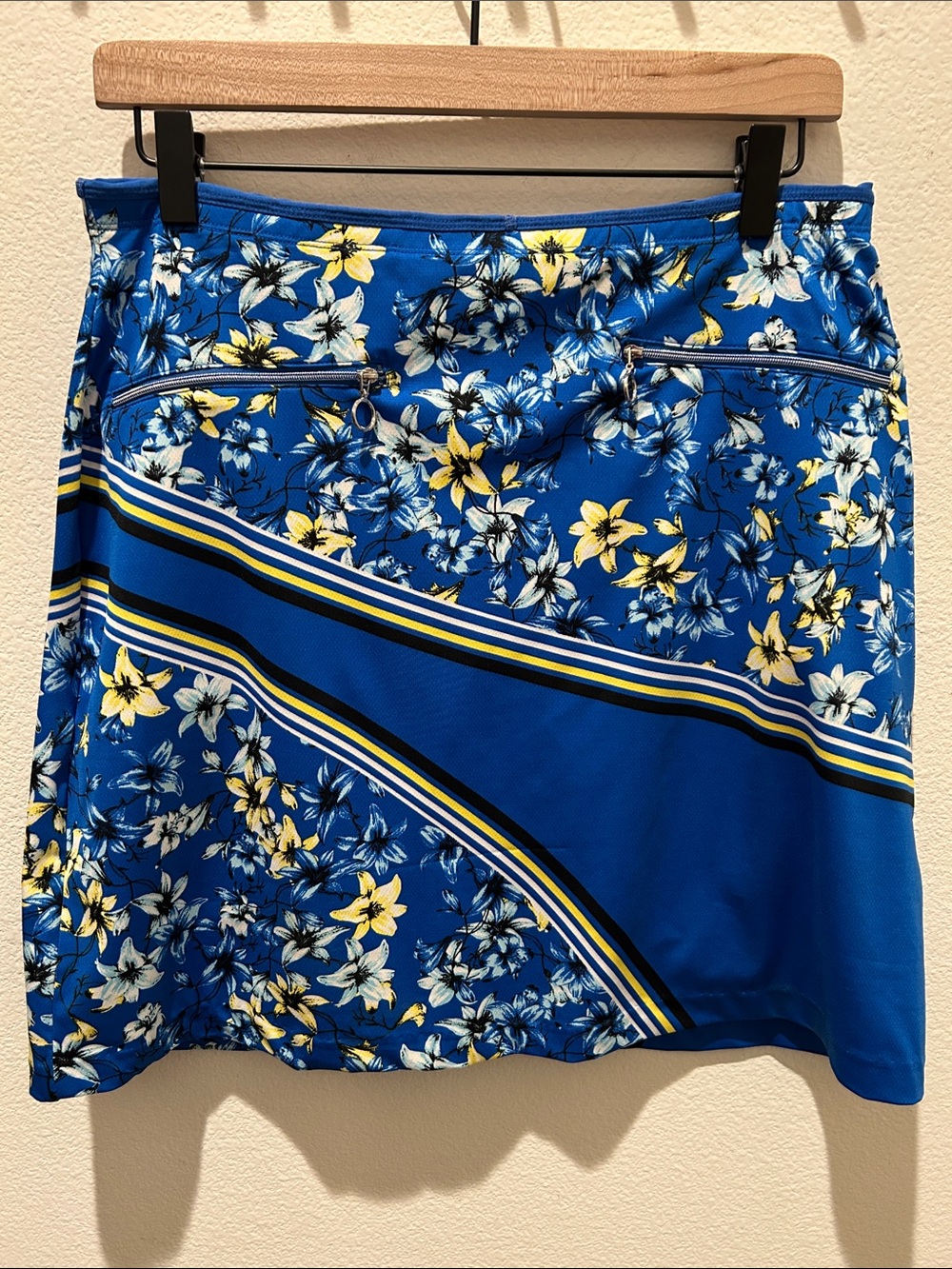 Tail Blue & yellow Floral Striped Skort
